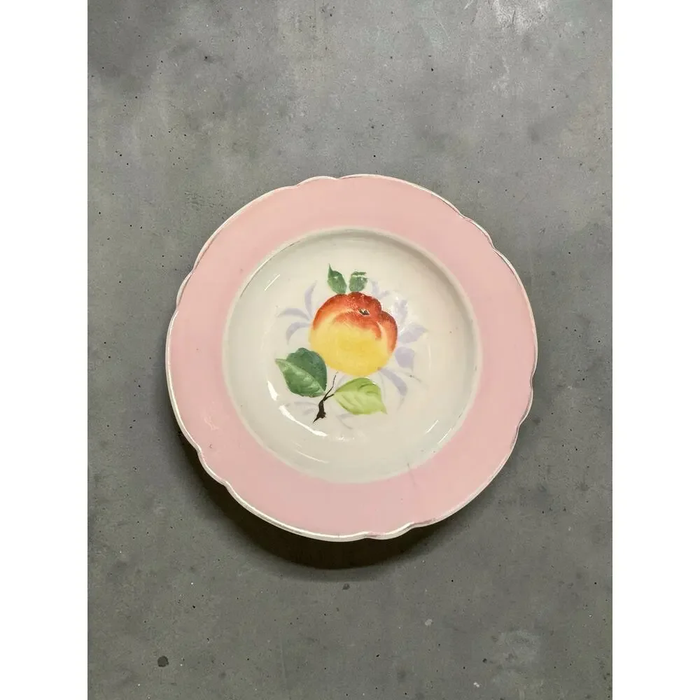 Antique Hand-Painted Porcelain Fruit Plates - Set of 10